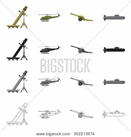 Vector Design Of Weapon And Gun Symbol. Set Of Weapon And Army Vector Icon For Stock.