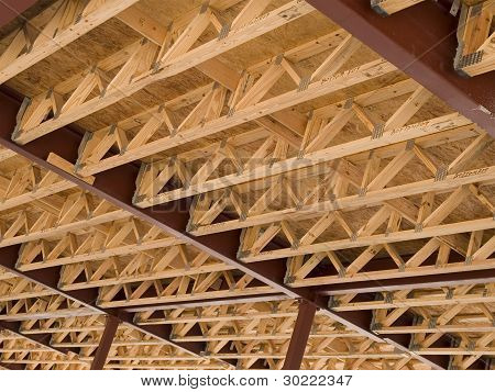 Fotografia da moldura de madeira de construção de habitação