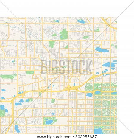 Empty Vector Map Of Arvada, Colorado, Usa, Printable Road Map Created In Classic Web Colors For Info