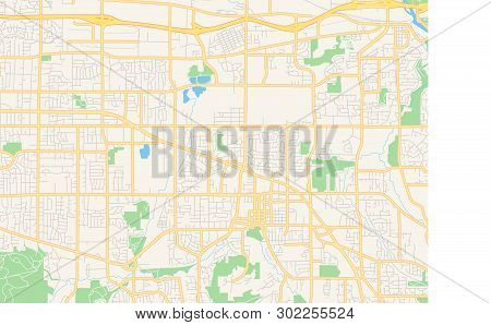 Empty Vector Map Of Gresham, Oregon, Usa, Printable Road Map Created In Classic Web Colors For Infog