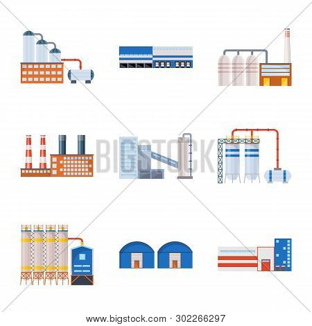 Vector Design Of Industry And Building Sign. Set Of Industry And Construction Stock Symbol For Web.