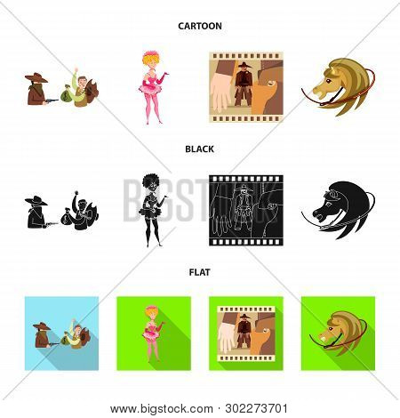 Vector Design Of Texas And History Symbol. Set Of Texas And Culture Stock Symbol For Web.