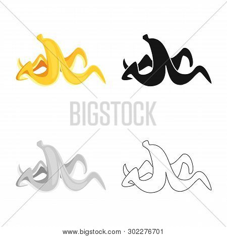 Vector Design Of Banana And Peel Logo. Set Of Banana And Fruit Stock Vector Illustration.