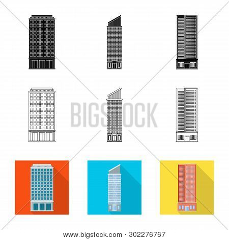 Vector Design Of Municipal And Center Sign. Set Of Municipal And Estate   Stock Vector Illustration.