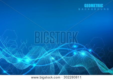 Big Data Visualization Background. Modern Futuristic Virtual Abstract Background. Science Network Pa