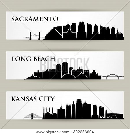United States Of America Cities Skylines - Vector Illustration - Vector
