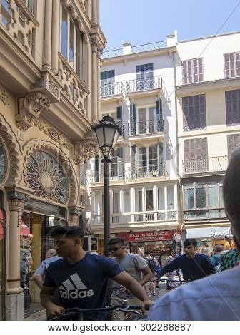 Store Fronts Of Real Madrid And Rcd Mallorca Football Teams