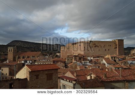 Panoramic View Of The Ex-collegiate Church Of Santa María, Xv Century Gothic Temple And 12th Century