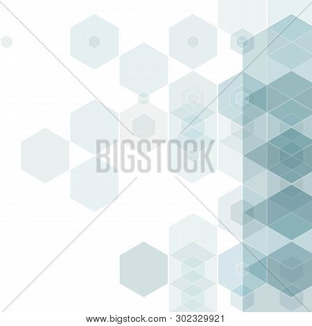 Gray Hexagons. Background Image. Polygonal Style. Eps 10