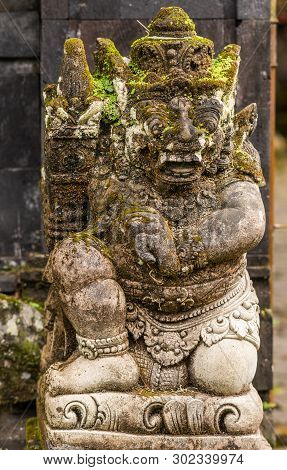 Bali, Indonesia - February 25, 2019: Ulun Danu Beratan Temple Complex In Bedoegoel. Green Moss And B