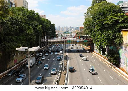 Sao Paulo, Brazil - May 9, 2019: View From Rua Galvao Bueno Street In Liberdade District, Sao Paulo