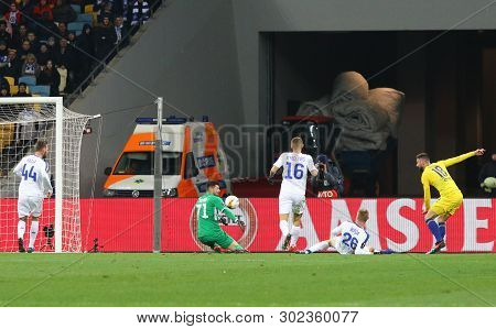 Kyiv, Ukraine - March 14, 2019: Uefa Europa League Game Fc Dynamo Kyiv V Chelsea At Nsc Olimpiyskyi 