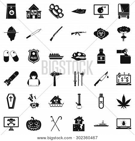 Heartlessness Icons Set. Simple Set Of 36 Heartlessness Icons For Web Isolated On White Background