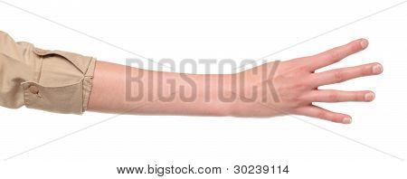 Closeup ของแขน - มือจำนวน 4 เครื่องทำ