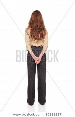 Empresária - Rear View mãos apertou