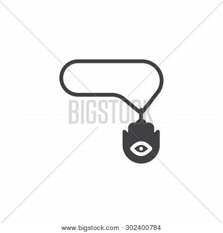 Hamsa Hand Pendant Vector Icon. Filled Flat Sign For Mobile Concept And Web Design. Hand Of Fatima C