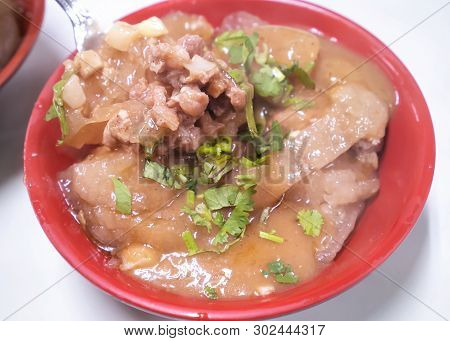 Bawan (ba Wan), Taiwanese Meatball Delicacy, Delicious Street Food, Fried Starch Wrapped Round Shape