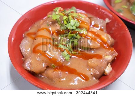 Bawan (ba Wan), Taiwanese Meatball Delicacy, Delicious Street Food, Fried Starch Wrapped Round Shape