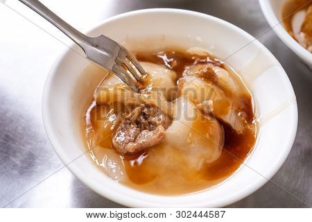 Bawan (ba Wan), Taiwanese Meatball Delicacy, Delicious Street Food, Fried Starch Wrapped Round Shape