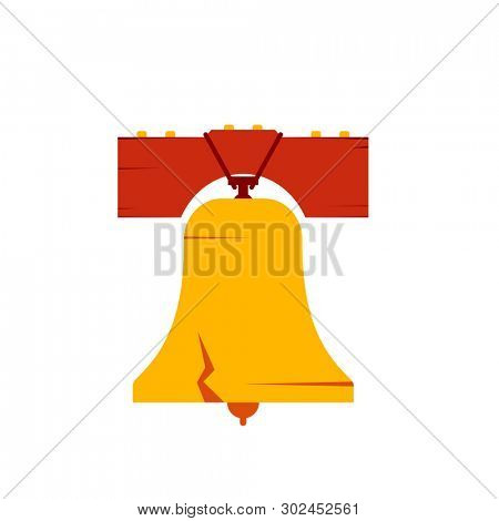 Liberty bell icon. Clipart image isolated on white background