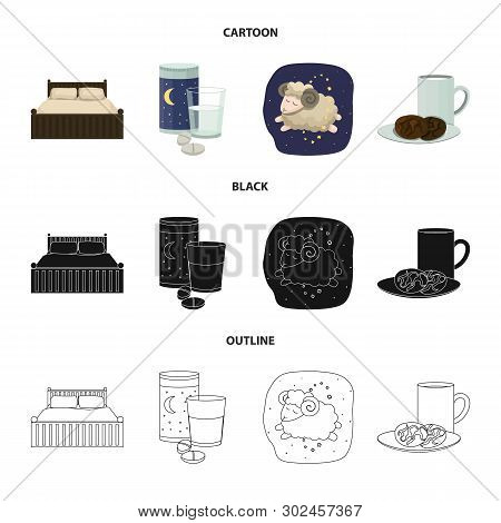 Vector Design Of Dreams And Night Symbol. Set Of Dreams And Bedroom Vector Icon For Stock.