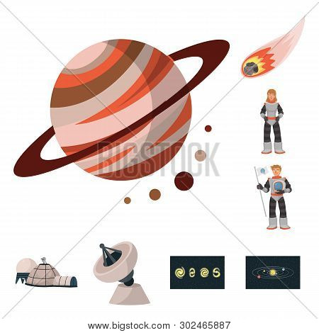 Vector Design Of Space  And Galaxy  Logo. Set Of Space  And Travels  Stock Vector Illustration.
