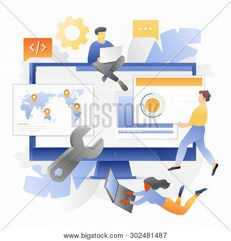 Tiny Developers Vector & Photo (Free Trial) | Bigstock