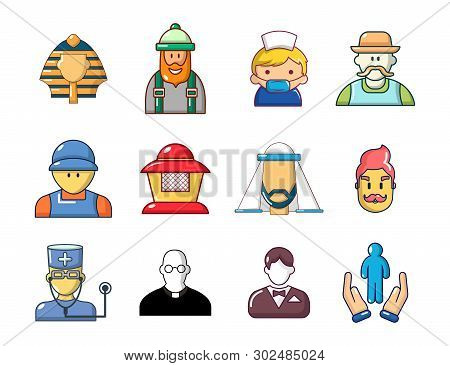 Men Avatar Icon Set. Cartoon Set Of Men Avatar Icons For Web Design Isolated On White Background