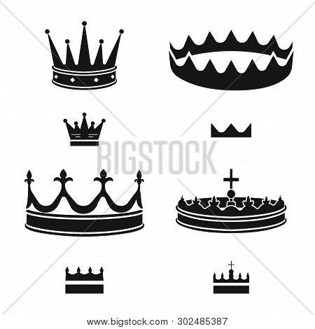 Vector Illustration Of King And Majestic Sign. Set Of King And Gold Stock Vector Illustration.