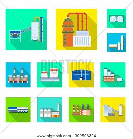 Vector Illustration Of Architecture And Technology Sign. Set Of Architecture And Building Stock Symb