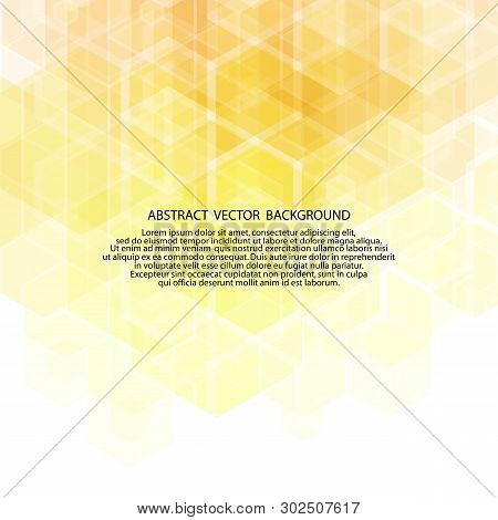 Orange Hexagon Background. Layout For Advertising. Eps 10