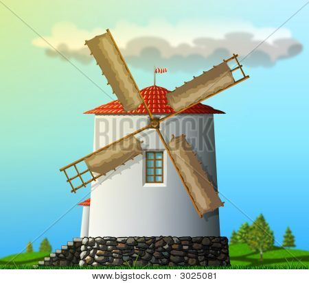 Paisaje del molino de viento