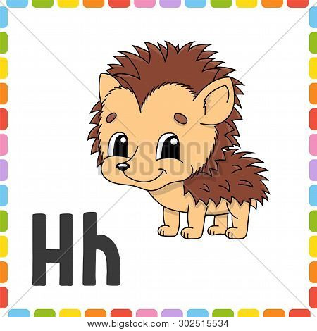 Funny Alphabet. Abc Flash Cards. Cartoon Cute Character Isolated On White Background. For Kids Educa