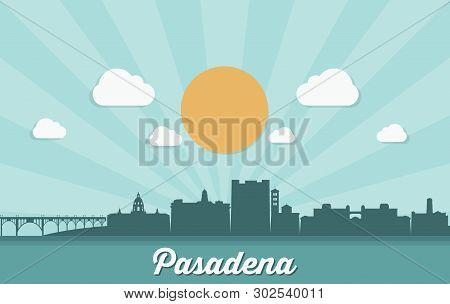 Pasadena Skyline - California, United States Of America, Usa - Vector Illustration - Vector