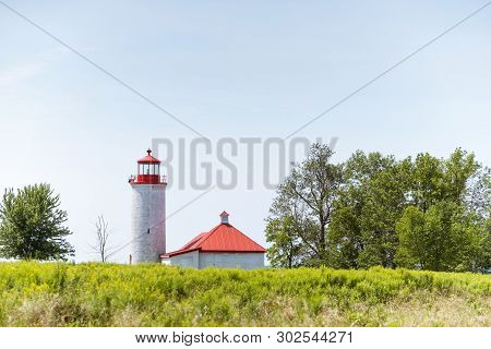 Nine Mile Point Lighthouse On Simcoe Island, Ontario