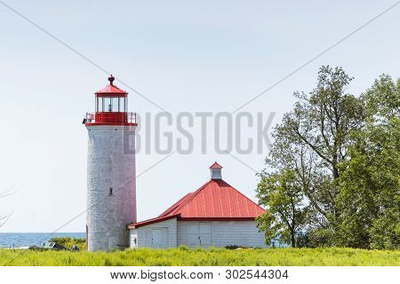 Nine Mile Point Lighthouse On Simcoe Island, Ontario