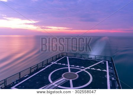 Stern Of The Warship And Laminar Flow Of The Water Created By Its Propel With Motion Blur Effect Bef