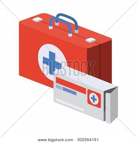 First Aid Kit On White Background Vector Illustration Design