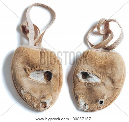Shoes For Rhythmic Gymnastics Very Worn Active Use, A Lot Of Training