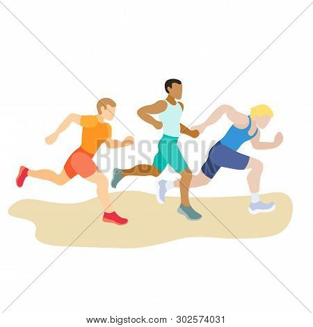 Running People. Runners Group In Motion. Active Lifestyle And Fitness. People Runner Race, Training 
