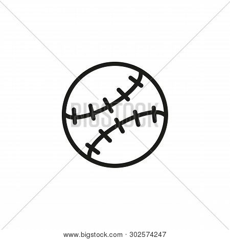 Ball Line Icon. Seam, Baseball, Softball. Sport Concept. Vector Illustration Can Be Used For Topics 