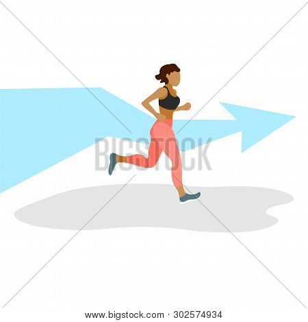 Runner In Motion. Active Lifestyle And Fitness. Person Running Race And Finishing, Training To Marat