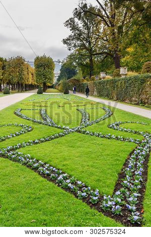Salzburg, Austria - October 29, 2018: Mirabellgarten Or Mirabell Garden Is Garden Of Mirabell Palace