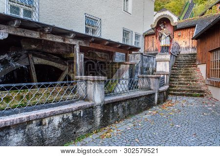 Salzburg, Austria - October 30, 2018: Bakery Mill Of Stift Sankt Peter . St Peters Abbey In Salzburg