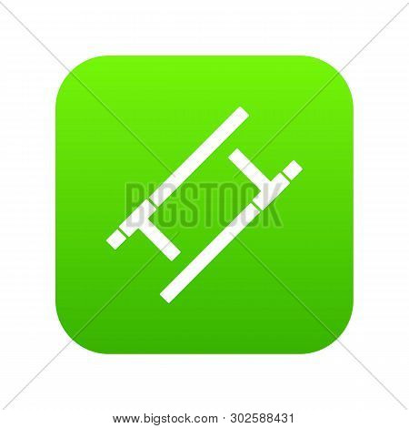 Tonfa Icon Digital Green For Any Design Isolated On White Illustration