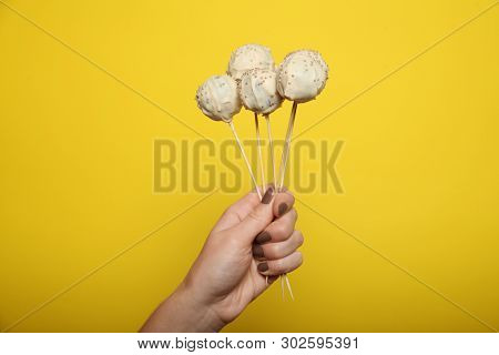 Sweet Cake Pop Candy, Lollipop Party Dessert.