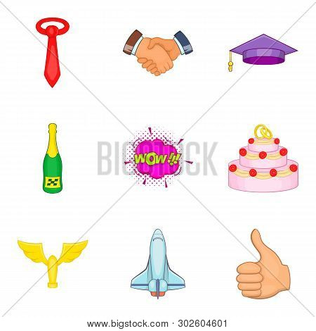 Tribute Album Icons Set. Cartoon Set Of 9 Tribute Album Icons For Web Isolated On White Background