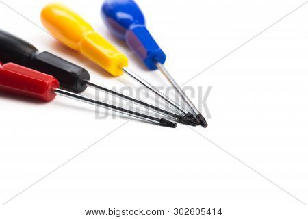 Colour Screwdriver Type Torx Isolated On White. All Sizes.