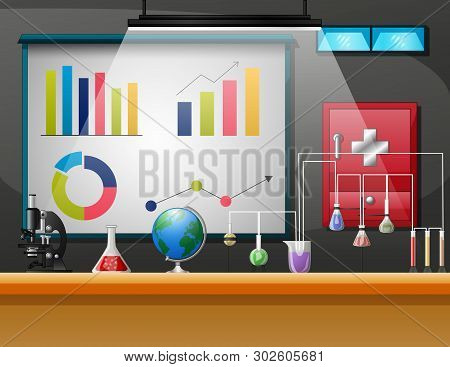 Illustration Of Healthcare Laboratory Testing Room Background