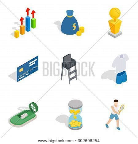 Vital Success Icons Set. Isometric Set Of 9 Vital Success Icons For Web Isolated On White Background